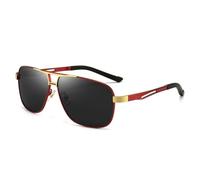 Gafas de sol polarizadas fotocromáticas cuadradas para hombre, cambio de color, camaleón, antirreflejos, para conducir, rojo dorado
