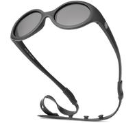 Gafas de sol polarizadas para bebé con correa, irrompibles, flexibles, para niños pequeños recién nacidos de 0 a 24 meses, Negro ovalado., Small