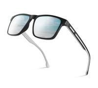 Gafas de sol polarizadas para hombre y mujer, UV400, unisex, clásicas, de protección retro, rectangulares, color negro, ultraligeras, para ciclismo, conducción, pesca, 5-blanco