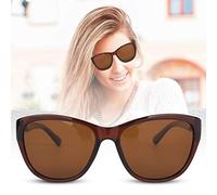 Gafas de Sol Polarizadas para Mujer, Estilo Vintage, Protección UV, Conducción Al Aire, 100% UVA/UVB, Marco de Metal, Color Negro té, 1 par (rebanadas de té marco de)
