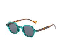 Gafas De Sol Polygon - Gafas De Sol Para Niños, Gafas De Sol Retro Para Niños | Gafas Retro De Estilo Steampunk Hip Hop Vintage Con Montura Pequeña, Regalo Para Niños En, Marco gris con marco verde