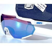 Gafas de Sol RACETRAP 3.0 NUEVAS 100% Mate Blanco HiPER Espejo Azul 60004-00001