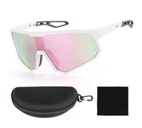 Gafas de Sol Rápidas para Hombre y Mujer, Gafas Ciclismo Fotocromaticas con Protección UV400, Gafas de Sol Deportivas, para ciclismo de montaña, pesca, golf Montura Blanca, Lentes Verdes (C)