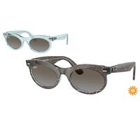 Ray - Ban Unisex RB2242 WAYFARER OVAL 138596 Gafas de sol Acetato Azul claro Azul Redonda Normal Sombreado