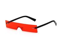 Gafas de sol rectangulares con montura pequeña sin montura para hombre y mujer, gafas decorativas para vacaciones al aire libre (color: C, tamaño: mediano) 2026, c, Talla única