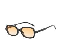 Gafas de sol rectangulares pequeñas de moda populares para mujer, estilo retro con degradado, UV400, para hombre, para ir de compras, viajar, playa, fiestas, ciclismo, color negro y naranja, talla ún