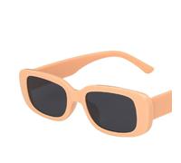 Gafas de sol rectangulares pequeñas para mujer, ovaladas, vintage, cuadradas, antideslumbrantes, UV400, 08, naranja y rosa