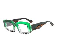 Gafas de sol rectangulares retro de montura gruesa para hombre y mujer, con montura cuadrada llamativa y patillas esculpidas en 3D. Gafas modernas y atrevidas con protección UV400 C9. Talla única