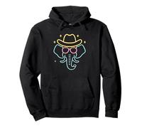 Gafas de Sol Redondas Cowboy Elephant Face Graphic Pink Western Sudadera con Capucha