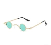 Gafas de sol redondas retro para mujeres y hombres, marco pequeño de metal con protección UV380, clásico para estilo punk para occidental para ocasiones, para ranchero para bordes
