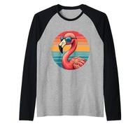 Gafas de sol retro con diseño de flamenco divertido vintage Camiseta Manga Raglan