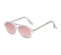 Gafas de sol retro de doble puente para mujer, modernas, con degradado, estilo leopardo hueco, para hombre (rosa transparente).