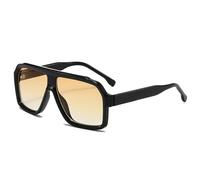 Gafas de sol retro de gran tamaño para hombre, modernas, con degradado, de lujo, para mujer, con protección UV400, cuadradas, para conducir al aire libre, en negro y naranja degradado, talla única.