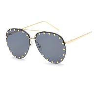 Gafas de sol retro de metal para hombres y mujeres, gafas de sol para exteriores con sombra de vacaciones (color: B, tamaño: mediano) 2026, a, Talla única