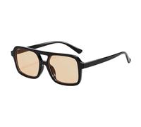 Gafas de sol retro naranjas estilo años 70, gafas amarillas con doble puente tintadas para hombre y mujer, gafas vintage cuadradas de gran tamaño para conducir, deporte, pesca y correr (degradadas)