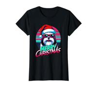 Gafas de Sol Retro Shih Tzu Merry Christmas Santa Dog Camiseta gráfica económica, Mujer, Negro, L