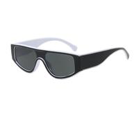 Gafas de sol sexis estilo ojo de gato para mujer y hombre, gafas vintage estilo punk con parte superior plana, populares, de una pieza, con protección UV400 (blanco y negro).