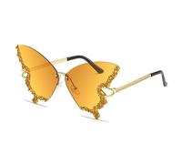 Gafas de Sol Sin Montura Mariposa para Mujer Vintage-Retro Gafas de Diamantes Funky Festival Rave 70s Gafas de Sol de Fiesta Protección UV