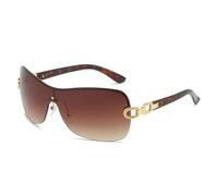 Gafas de sol sin montura para mujer, elegantes lentes con degradado para exteriores, modernas y lujosas gafas con marco de metal, C, talla única