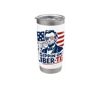 Gafas de sol Sippin On Liber Tea Liberty Abraham Lincoln Vaso térmico de acero inoxidable de doble pared
