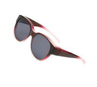 Gafas de sol sobre gafas, gafas de sol cuadradas polarizadas sobre gafas, cómodas y modernas para mujeres, conductores, viajes, correr, ciclismo, Piezas degradadas en rojo y gris, Refer to description