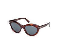 TOM FORD Mujer FT1111 TONI 54V Gafas de sol Acetato la Habana Azul Redonda Normal