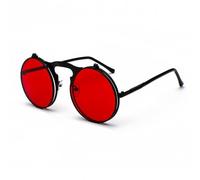 Gafas de sol triangulares de gran tamaño de una pieza para mujer, estilo vintage sin montura, con lentes oceánicas transparentes, a la moda, para hombre, estilo ojo de gato, color té dorado, talla ún