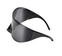 Gafas de sol unisex de gran tamaño sin costuras, ligeras, prácticas, lentes de policarbonato, gran angular para exteriores, diseño sin costuras