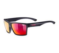 uvex LGL 29, gafas de sol unisex, de espejo, filtro cat. 3, black matt/red, one size
