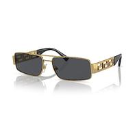 Versace Hombre VE2257 100287 Gafas de sol Metal Oro Gris Cuadrada Normal