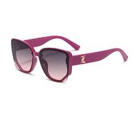 Gafas de sol vintage de gran tamaño con diseño de ojo de gato para mujeres y hombres, gafas de sol de marco grande para mujer, UV400, C5 morado, talla única 2026