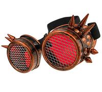 Gafas de Sol Welding Cyber Goggles with Spikes Steampunk Goth Cosplay Sunglasses Round Glasses Party Fancy Dress MFAZ Morefaz Ltd (Copper Spikes-Grid)