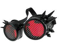 Gafas de Sol Welding Cyber Goggles with Spikes Steampunk Goth Cosplay Sunglasses Round Glasses Party Fancy Dress MFAZ Morefaz Ltd (Black Spikes-Grid)