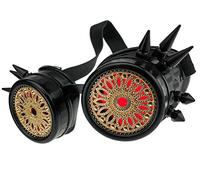 Gafas de Sol Welding Cyber Goggles with Spikes Steampunk Goth Cosplay Sunglasses Round Glasses Party Fancy Dress MFAZ Morefaz Ltd (Black Spikes Design)