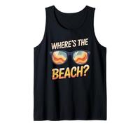 Gafas de sol Where's The Beach Funny Sunset Wave Ocean para verano Camiseta sin Mangas