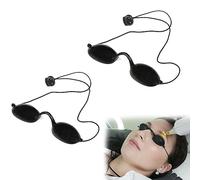 Gafas de Solarium, 2 Pieza Gafas de Protección Láser, Protección UV Protección Ocular, Ajustables Gafas Protectoras, Gafas de Seguridad UV, Gafas de Bronceado,Terapia de Luz LED, Depilación IPL(Negro)