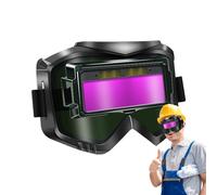 Gafas de Soldadura Automáticas de Vidrio Verde | Máscara de Soldadura de Oscurecimiento Variable | Protección Ocular y Facial Antideslumbramiento Para Soldadura Profesional y Principiantes