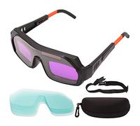 Gafas de soldadura de oscurecimiento automático, bloque de protección solar para ojos, gafas de PC de escoria para soldador, filtro de soldadura, luz dañina
