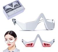 Gafas de terapia de luz roja para el cuidado de la piel, específicamente para ojeras y bolsas debajolos ojos, dispositivobelleza avanzado para reducir las ojeras, la hinchazón y las arrugas, (blanco)