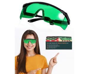 Gafas de terapia de luz roja, protección ocular transparente, mantienen la visibilidad, gafas de protección ocular infrarrojas, diseño envolvente completo, pierna ajustable, adecuadas para uso con