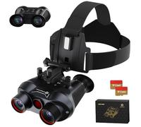 Gafas de visión nocturna 3D VR, prismáticos recargables montados en la cabeza con pantalla gigante integrada, video 4K, fotos de 36 MP y zoom digital 6X, incluye tarjeta TF de 32 GB