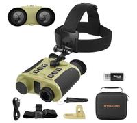 Gafas de visión nocturna 4K montadas en la cabeza para adultos, prismáticos digitales infrarrojos recargables de 984 pies, zoom digital 8X, gafas de visión nocturna manos libres con tarjeta TF de 32