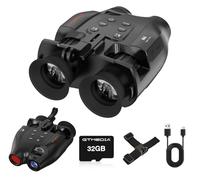 Gafas de Visión Nocturna, Binoculares de Visión Nocturna para Adultos, Gafas de Visión Nocturna Recargables por USB con Tarjeta TF de 32GB para Fotos y Videos, Caza al Aire Libre