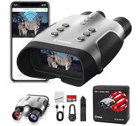 Gafas de visión Nocturna CNVPRO 4K con Alcance de 1000 m, Apertura f/0.8, Pantalla de 4", Control WiFi, Visor Nocturno IP54 con Linterna, Botones retroiluminados y Memoria de 64 GB para Exteriores