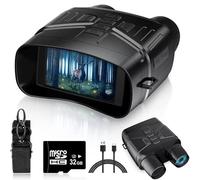 Gafas de visión nocturna para adultos en inglés, binoculares de visión nocturna de alta definición 4K con pantalla grande de 3 pulgadas, grabación de fotos y vídeo, tarjeta de memoria de 32 GB y