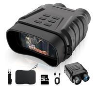 Gafas de visión nocturna, prismáticos de visión nocturna infrarroja 4K para adultos, pantalla grande de 3 pulgadas, zoom digital 8X, potente luz infrarroja enfocable, tarjeta de 32 GB para guardar