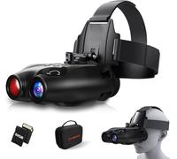 Gafas de visión nocturna, prismáticos de visión nocturna para adultos, gafas de visión nocturna recargables por USB con tarjeta TF de 32 GB para fotos y videos, perfectas para caza al aire libre