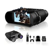 Gafas de visión nocturna, prismáticos digitales de visión nocturna con zoom 8X y tarjeta de 32 GB, visión nocturna IR recargable de 4000 mAh para oscuridad completa, equipo de campamento, regalos para