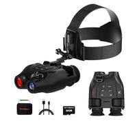 Gafas de visión Nocturna, se colocan en la Cabeza, observación hasta 300 m, Zoom Digital 5X, vídeo 1080P, con Tarjeta TF de 16 GB, para Caza, Acampada, exploración y navegación.
