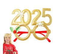 Gafas decorativas de Navidad 2025 | Marco de gafas 2025 | Herramienta de decoración ligera y cómoda para fiestas de Navidad, sesiones de fotos, decoraciones de vacaciones, fiestas de Año Nuevo